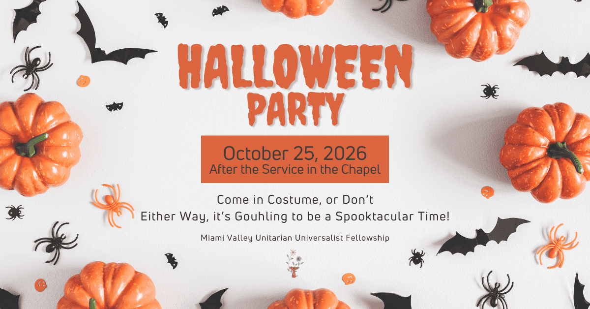 A flier for this event. It contains all the information in the posting set against a background of pumpkins and plastic bats.