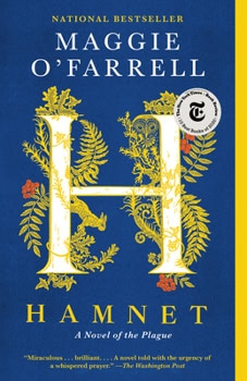 The cover of Hamnet. It shows an illuminated H.